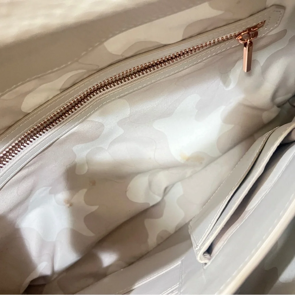 Dagne‎ Dover Simone Leather Satchel Gray Bone